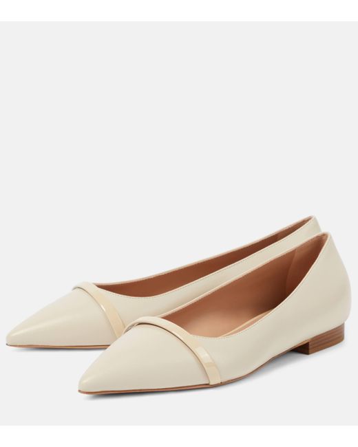 Malone Souliers Natural Jhene Leather Ballet Flats