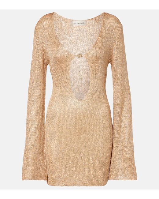 Bananhot Natural Rey Cutout Sequined Minidress