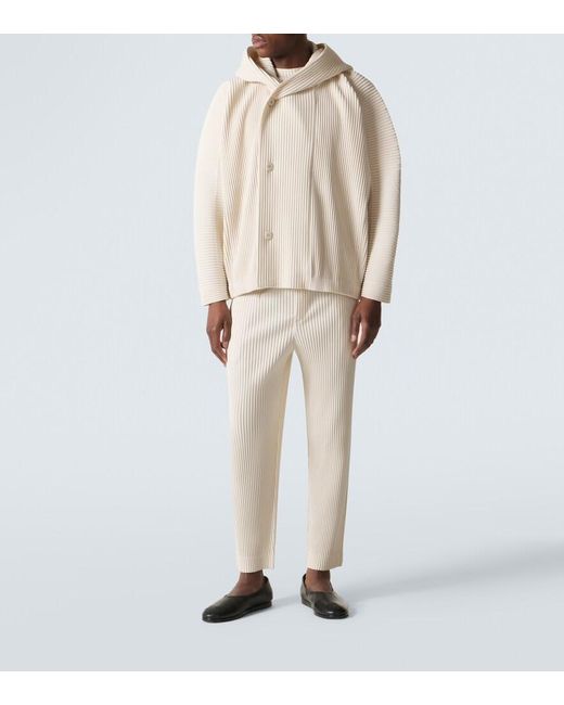 Homme Plissé Issey Miyake Natural Monthly Colors: March Pleated Double-Breasted Cardigan for men