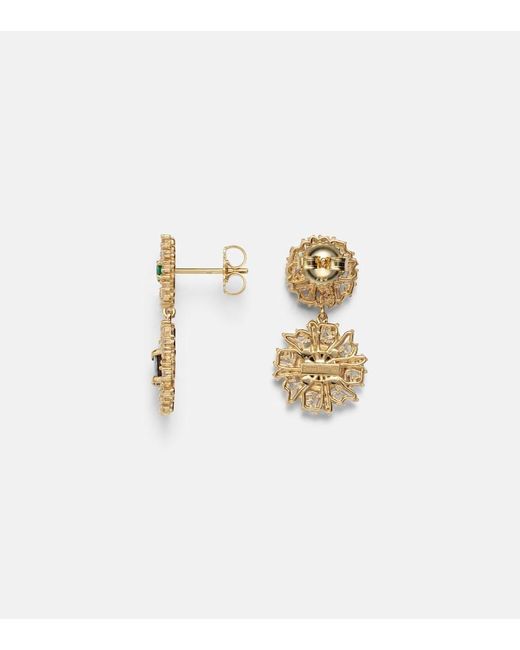 Suzanne Kalan White 18Kt Drop Earrings With Gemstones