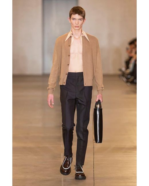 Prada Natural Layered Cashmere Cardigan for men