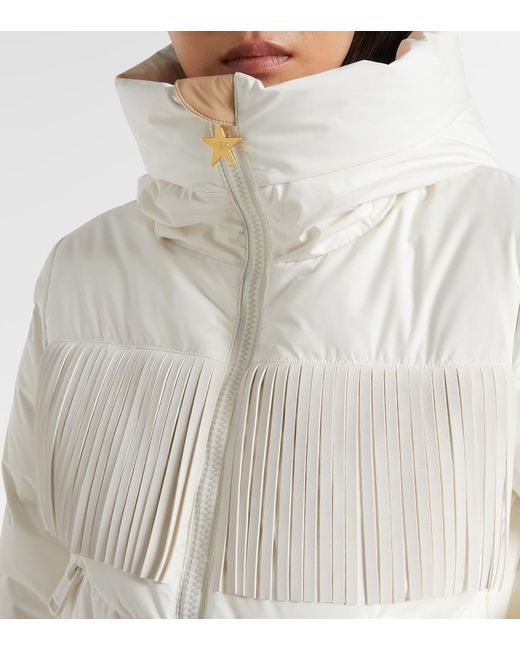 Goldbergh White Marna Fringed Down Ski Jacket