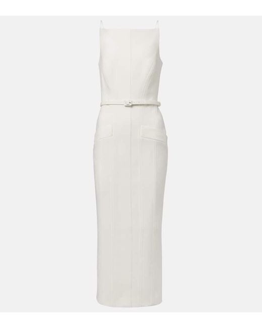 Roland Mouret White Crepe Midi Dress