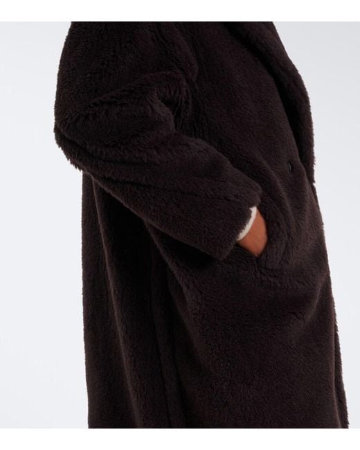 Max Mara Black Alpaca, Wool, And Silk Teddy Coat
