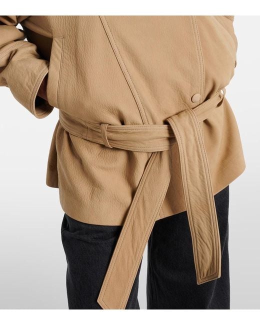 Nour Hammour Natural Buffy Leather Jacket