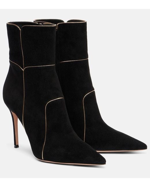 Gianvito Rossi Black 95 Suede Ankle Boots