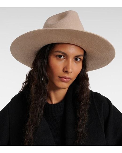 Ruslan Baginskiy Natural Embellished Shearling Fedora