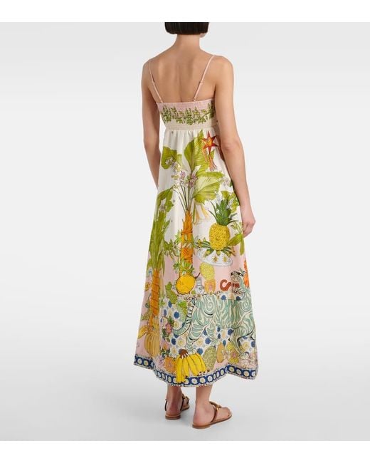 ALÉMAIS Yellow Bedrucktes Maxikleid Hazel