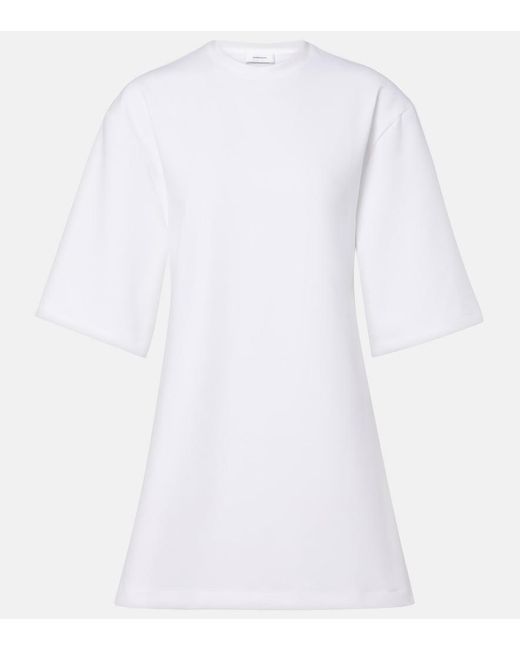 Wardrobe NYC White Open-Back Cotton-Blend Jersey Minidress