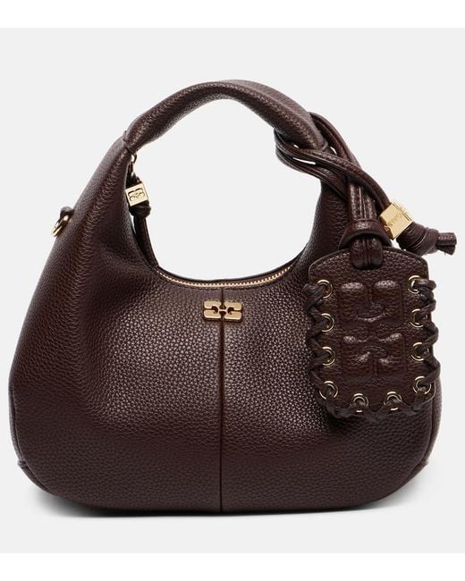 Ganni Brown Mini Tote Bag
