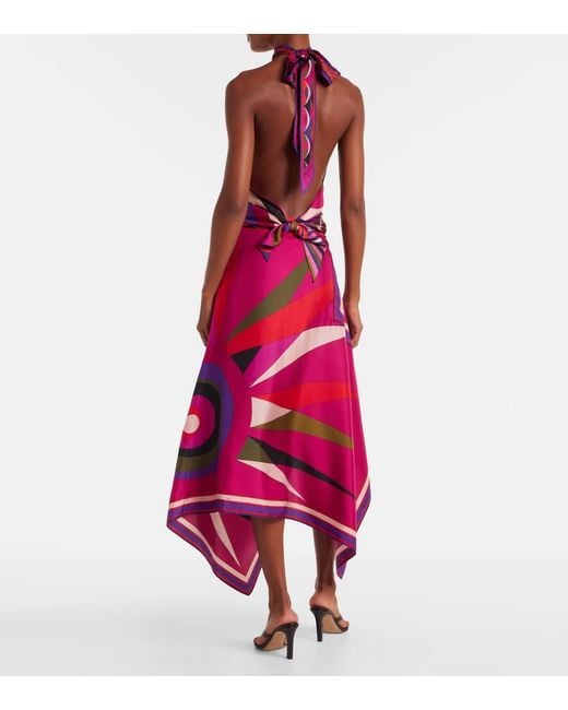 Top Iride De Saten De Seda Emilio Pucci de color Red