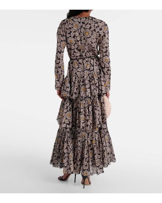 Vestido Midi Ottie De Algodon Floral Zimmermann de color Black