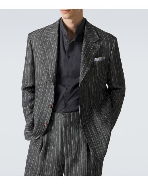 Brunello Cucinelli Blue Cotton Shirt for men
