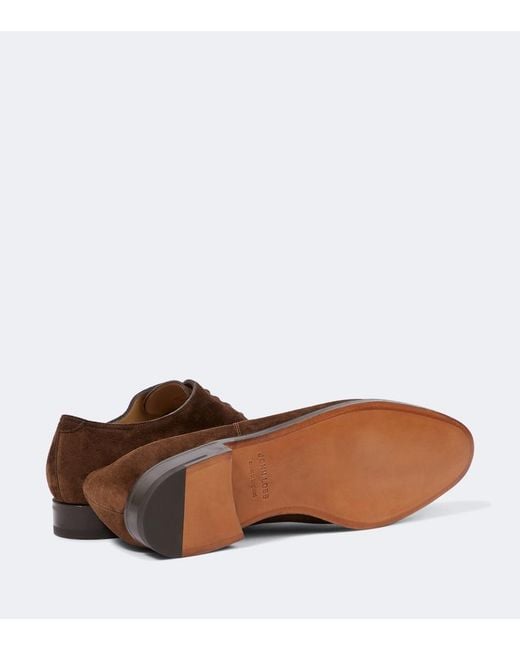 John Lobb Brown City Ii Suede Derby Shoes for men