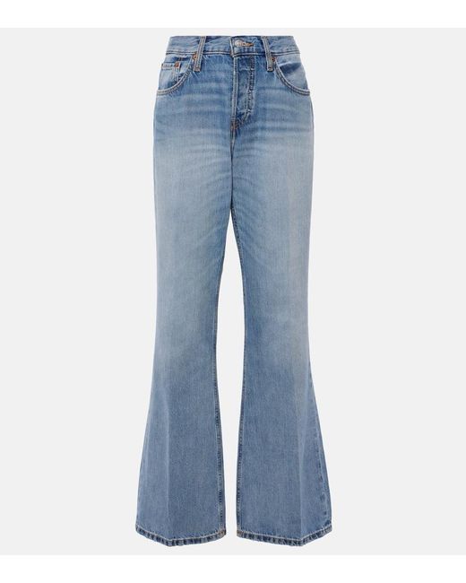 Re/done Blue Mid-Rise Wide-Leg Jeans Loose Boot