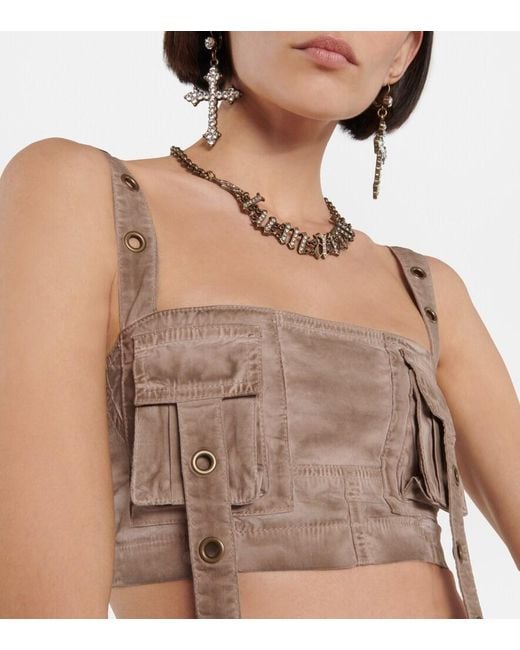 Blumarine Natural Denim Crop Top