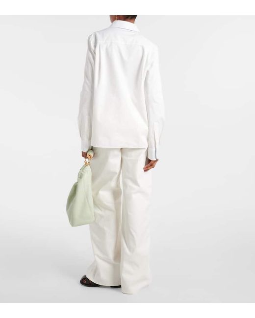 Loewe White Cotton Satin Shirt