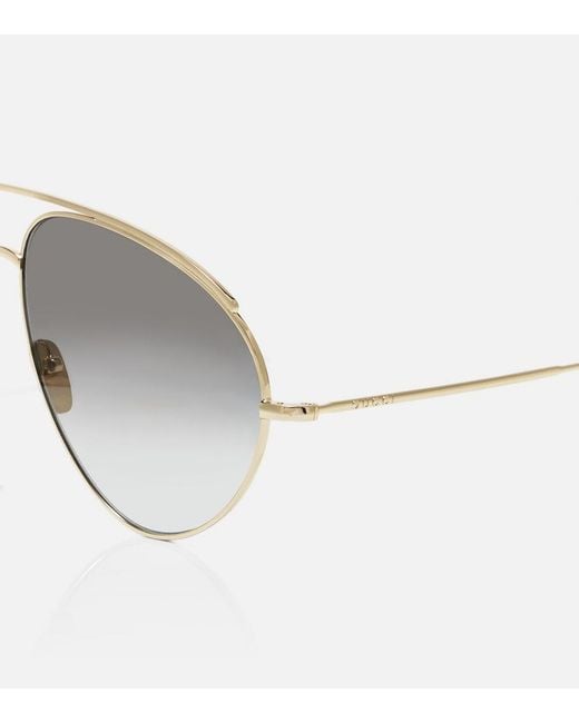 Gucci Gray Logo Aviator Sunglasses
