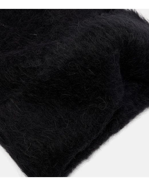 Totême Black Alpaca Wool-Blend Beanie