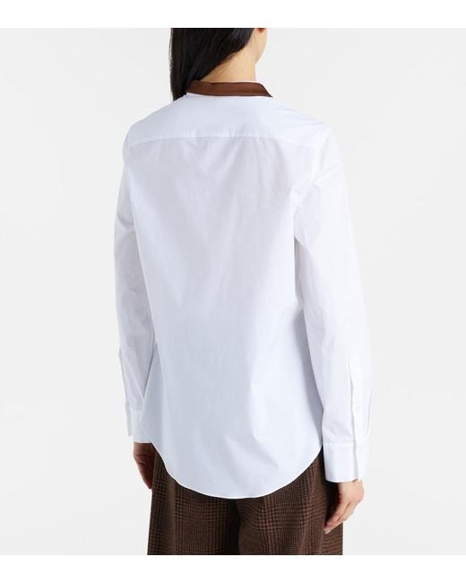 Dorothee Schumacher White Pure Power Cotton-Blend Poplin Shirt