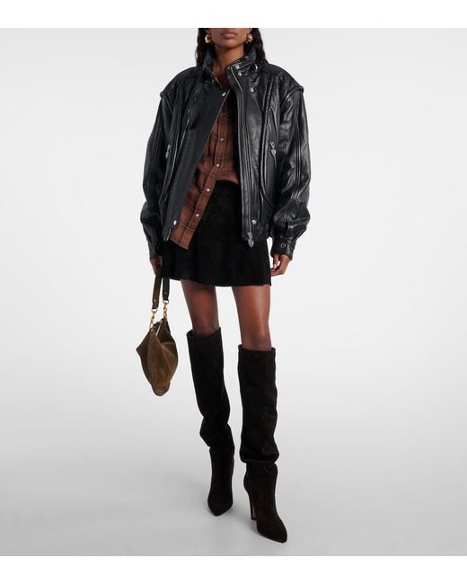 Paris Texas Black Elsa 100 Suede Over-The-Knee Boots