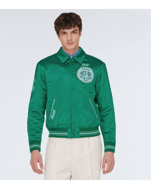 Polo Ralph Lauren Green Cotton-blend Varsity Jacket for men