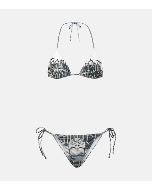 Bikini imprime Jean Paul Gaultier en coloris White