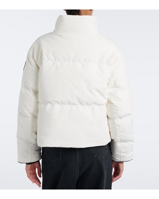 Canada Goose White Grandview Cropped Down Jacket