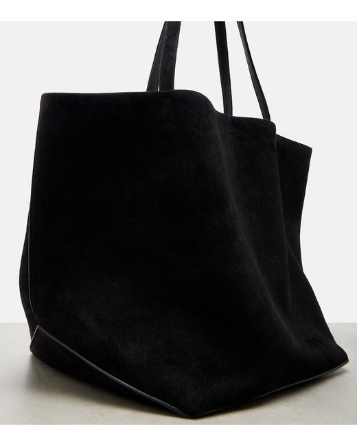 The Row Black Park Three Edge Suede Tote Bag