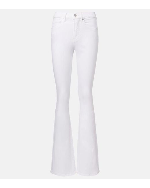 Veronica Beard White Beverly High-Rise Flared Jeans
