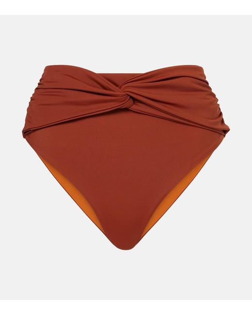 Johanna Ortiz Gathered High-Rise Bikini Bottoms