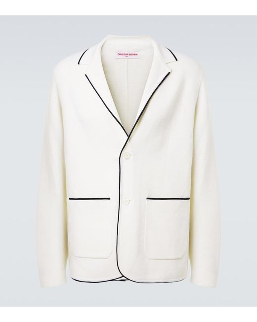 Orlebar Brown White Rainer Wool Blazer for men