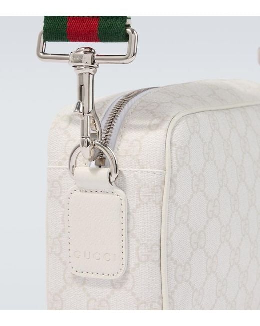 Gucci White Gg Canvas Medium Crossbody Bag for men