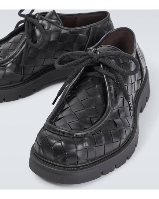 Zapatos derby Haddock piel Bottega Veneta de hombre de color Black