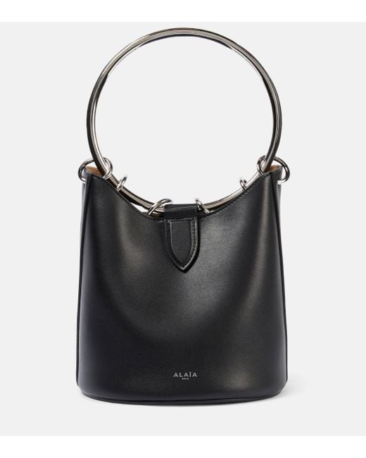 Alaïa Black Ring Medium Leather Bucket Bag