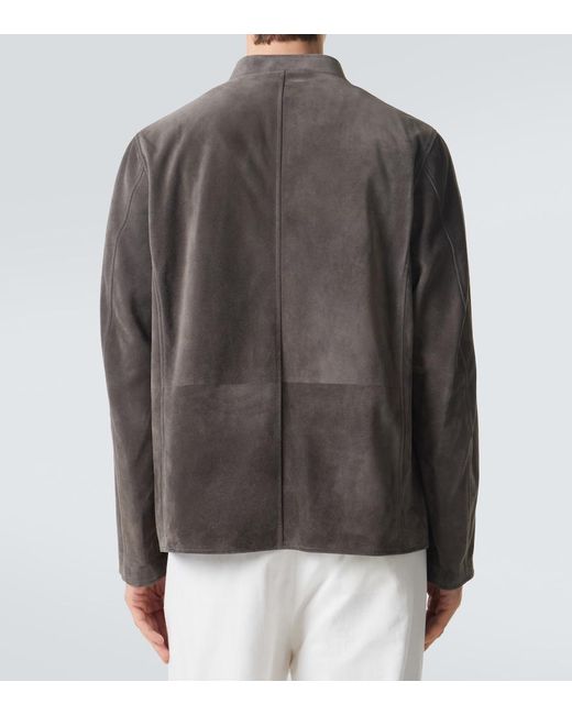 Dunhill Gray Suede Jacket for men