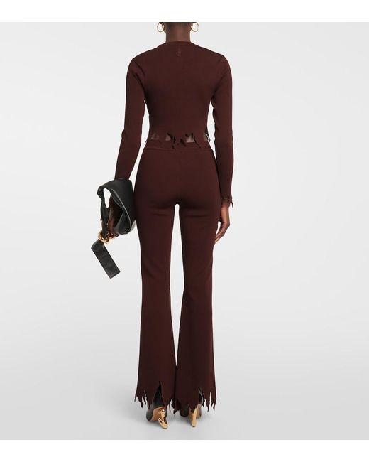 J.W. Anderson Brown Distressed Crop Top