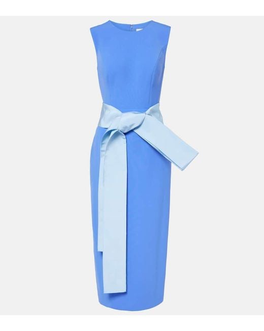 Carolina Herrera Blue Crepe Cocktail Dress