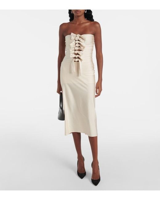 Coperni Natural Gala Tie-Front Jersey Midi Dress