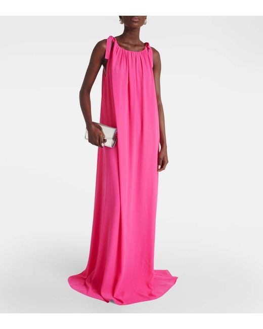 Vestido de fiesta con capa Carolina Herrera de color Pink