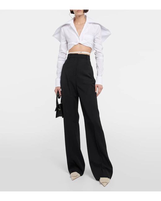 Jacquemus White La Chemise Meio Oberteil