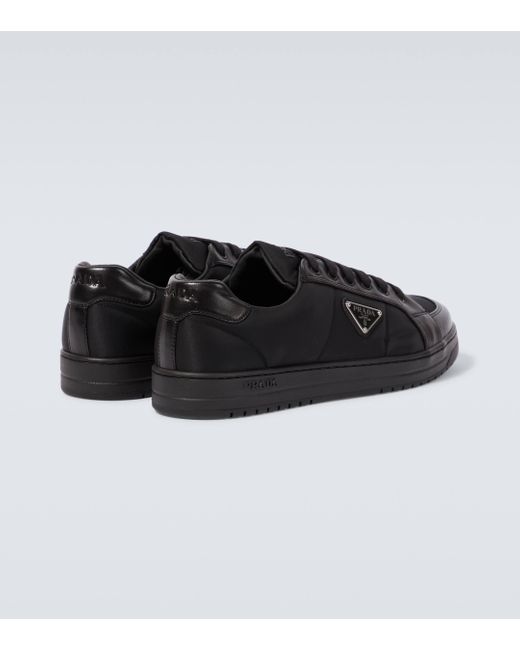 Prada Black Re-nylon And Leather Sneakers for men