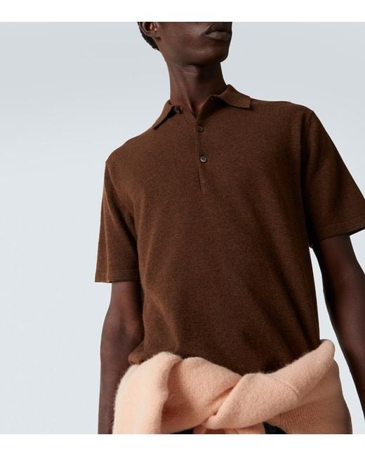 arch4 Brown Cashmere Polo Shirt for men