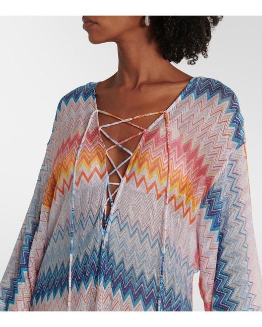 Missoni Blue Ombre Knitted Beach Cover-Up