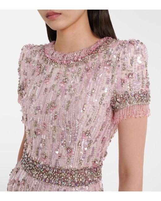 Jenny Packham Pink Roxy Embellished Gown