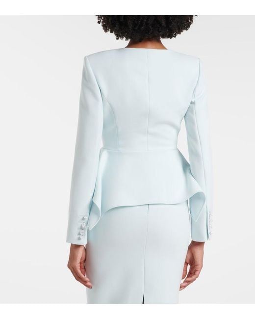 Roland Mouret Blue Peplum Crepe Blazer