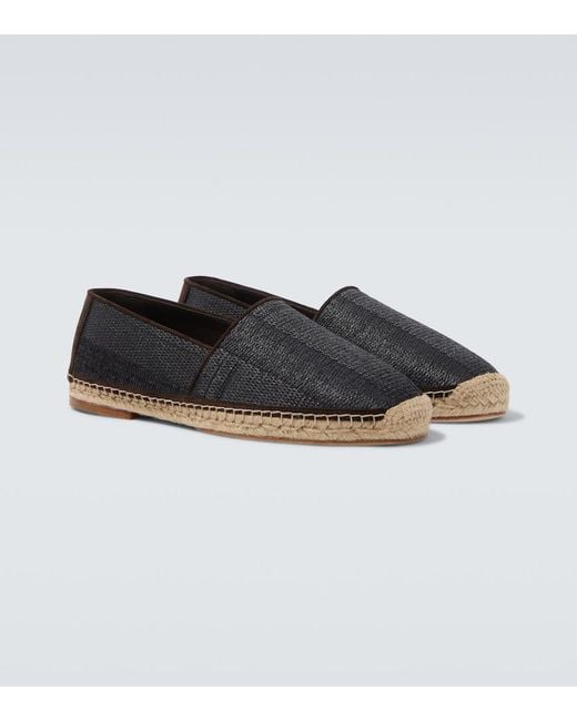 Brunello Cucinelli Black Suede-Trimmed Espadrilles for men