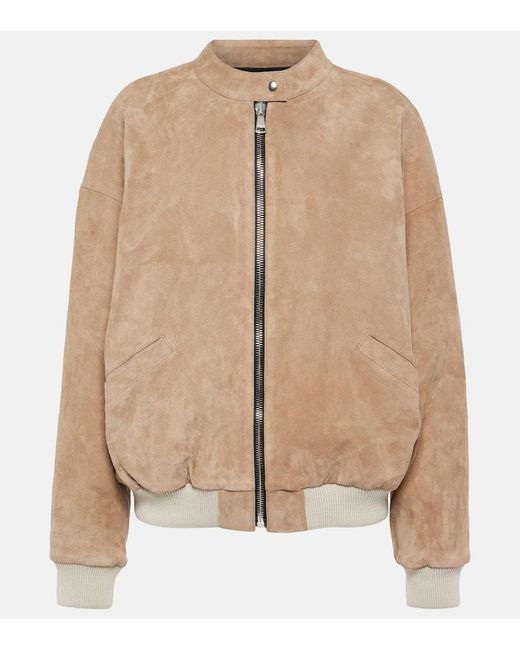 Stouls Natural Pharrell Suede Bomber Jacket