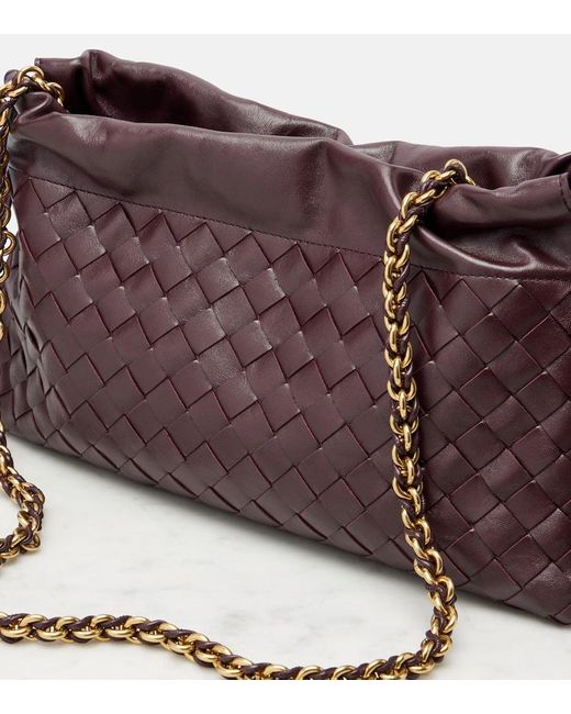 Bottega Veneta Purple Schultertasche Notte Small Aus Leder