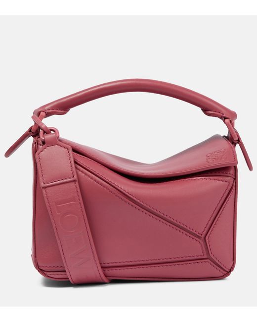 Loewe Pink Puzzle Mini Leather Shoulder Bag